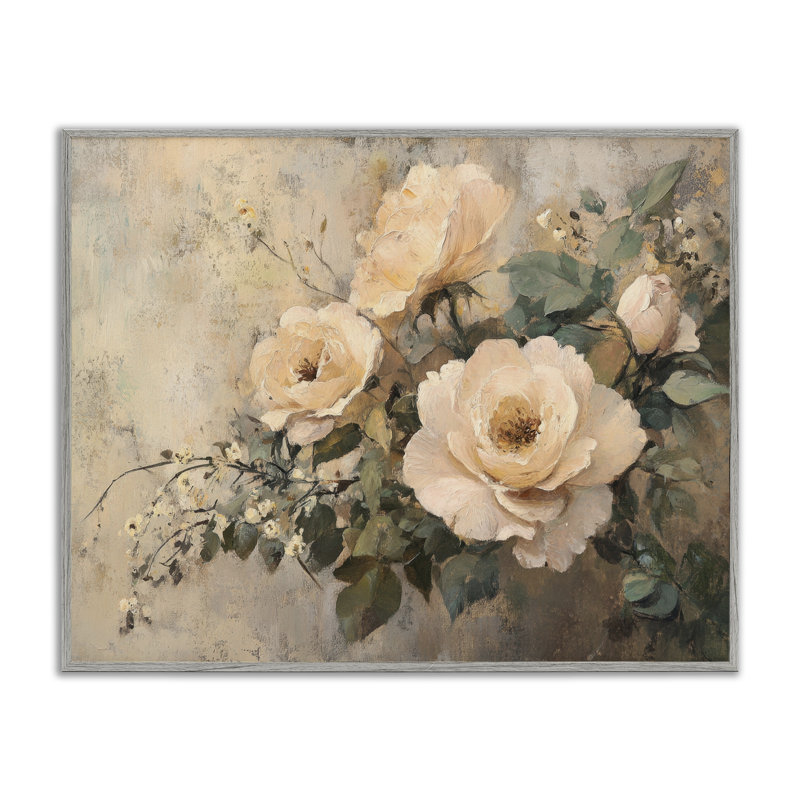  «Blush Roses Blooming», estampe numérique par Petal Prints Design, H 11 po x l 14 po, Estampe numérique Farmhouse