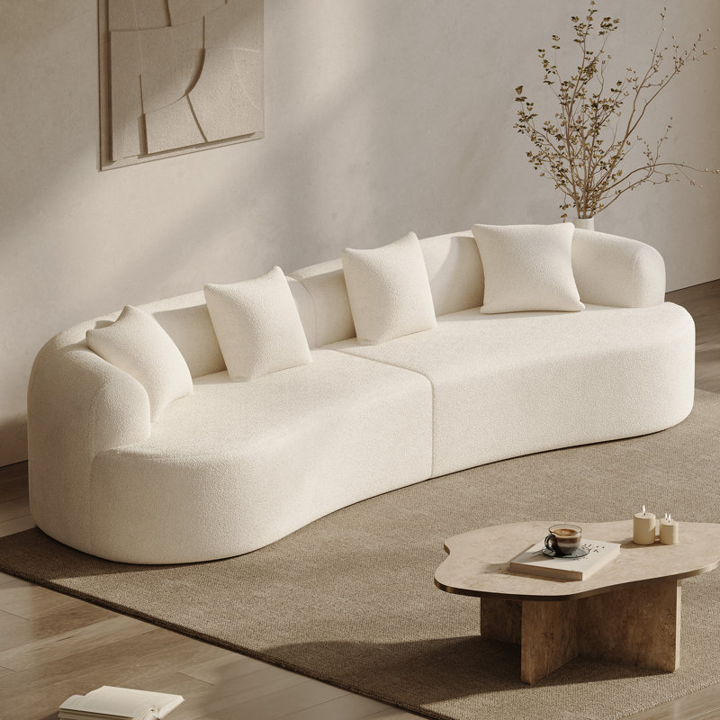 Canapé incurvé désossé en mousse à haute densité et sans assemblage requis, H 24,8 po x l 130,7 po x P 40,16 po, 4