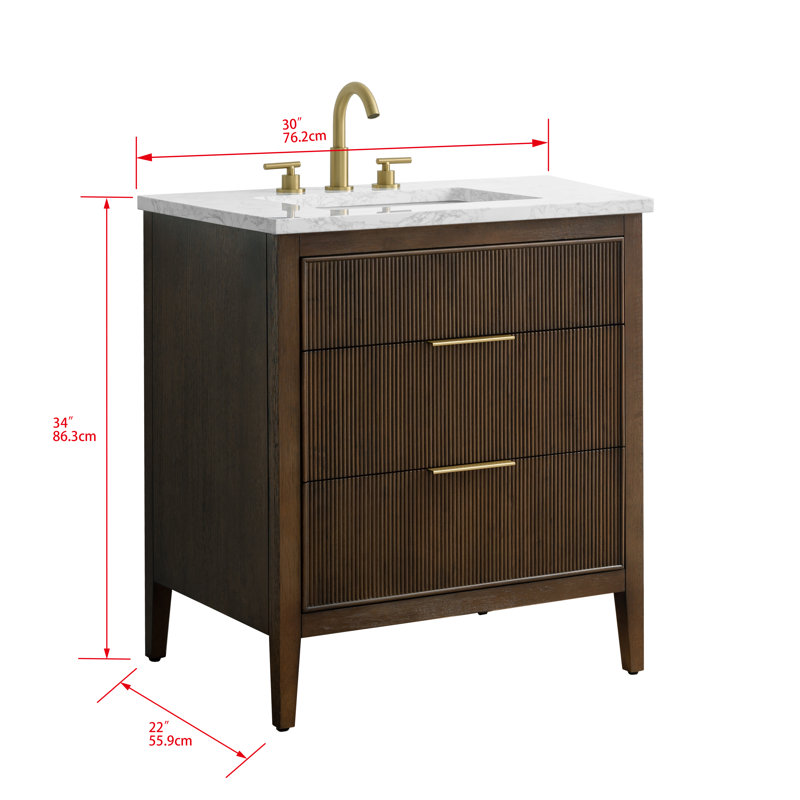 Emma 30" W Single Vanity, Chestnut Brown