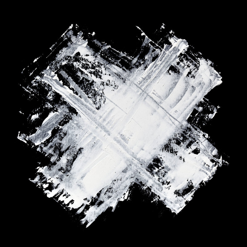 White Brush Strokes - Wrapped Canvas Painting, 30cm H x 30cm W x 3.8cm D