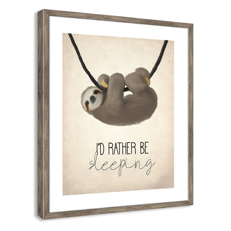«Sleeping», art encadré, H 12 po x l 10 po x P 0,63 po, Cadre en bois de grange gris