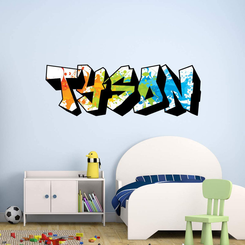 Adhésif décoratif graffiti personnalisé, H 12 po x l 40 po, Oui