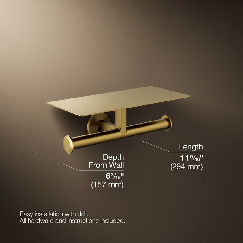 Components™ Covered Double Toilet Tissue Holder, Vibrant Brushed Moderne Brass