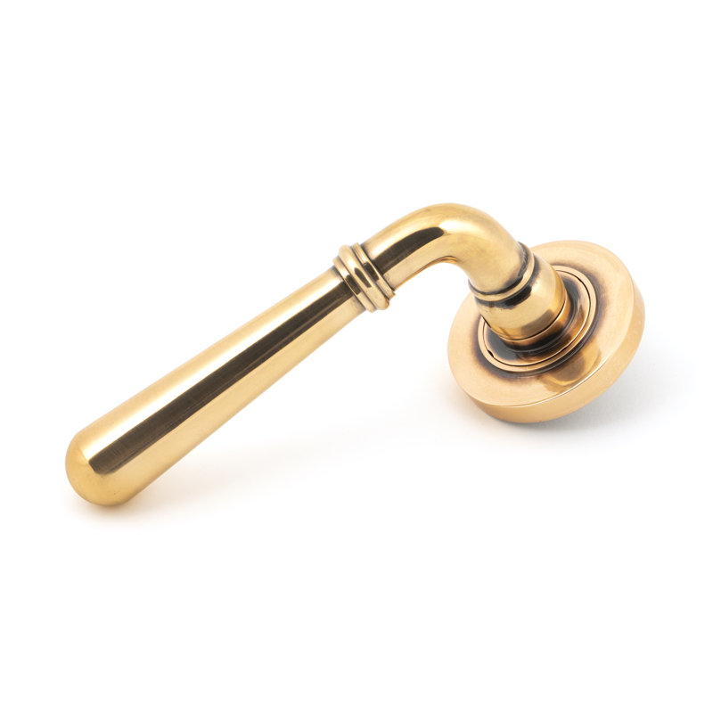Newbury Lever on Rose Set (Plain), Polished Bronze