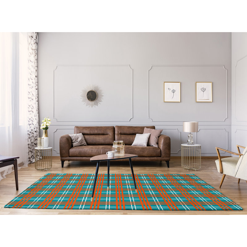 Plaid Indoor Rug, Rectangle 5' x 7'