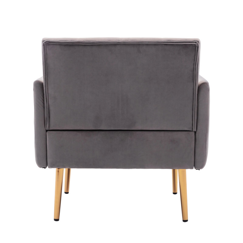 Fauteuil d'appoint, Polyester gris, Or