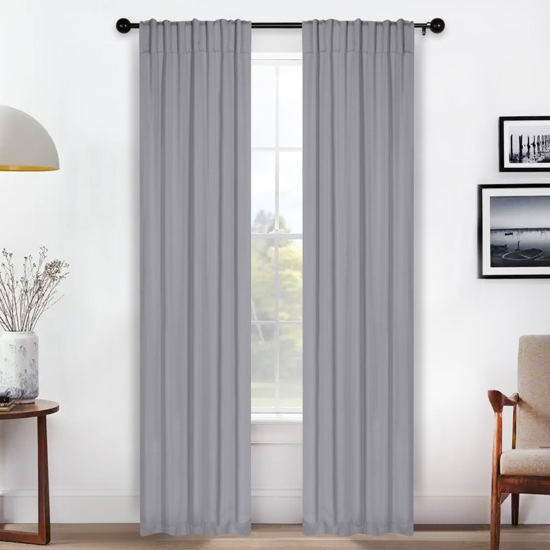 Rideaux obscurcissant et passe-tringle Levatt Classic, Argenté, L 26 po x L 84 po