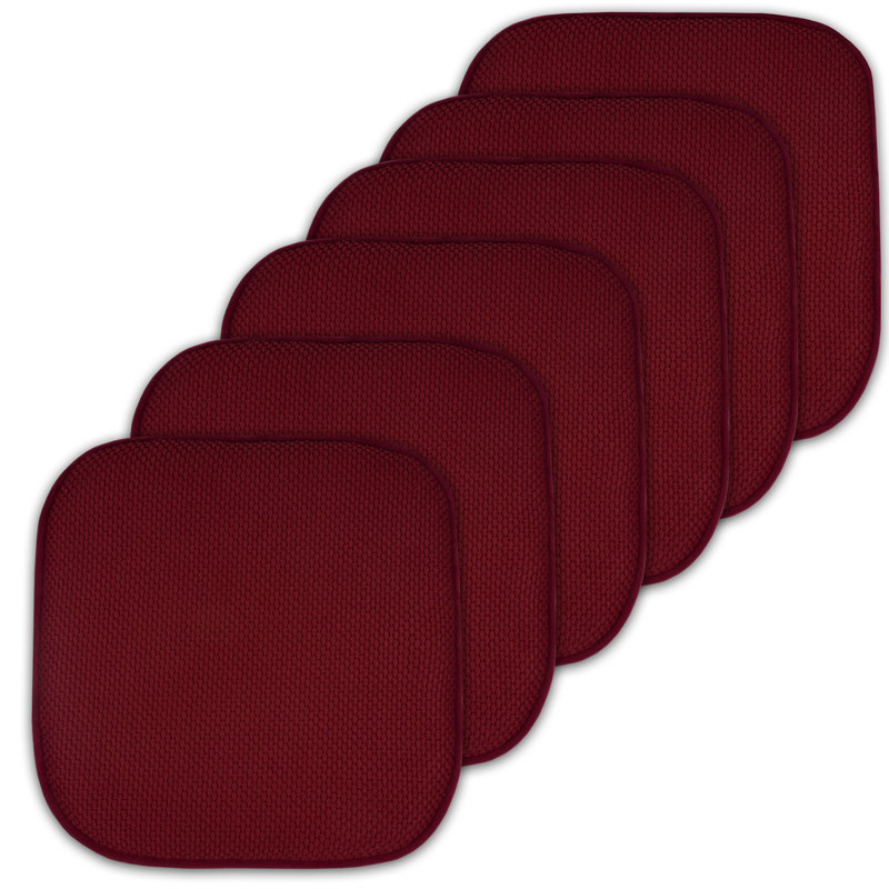 Coussins de chaise antidérapants Honeycomb, Paquet de 6, Rouge vin