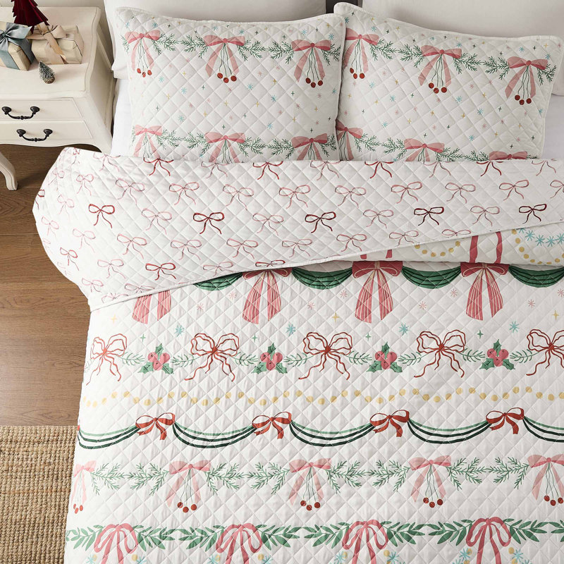 Avanti Linens Bows & Branches Quilt Set, King Quilt + 2 Shams