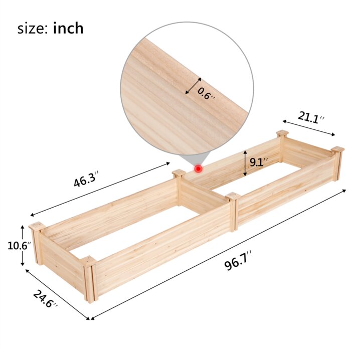 Arlmont & Co. Cisbrough Wood Outdoor Raised Garden Bed & Reviews | Wayfair