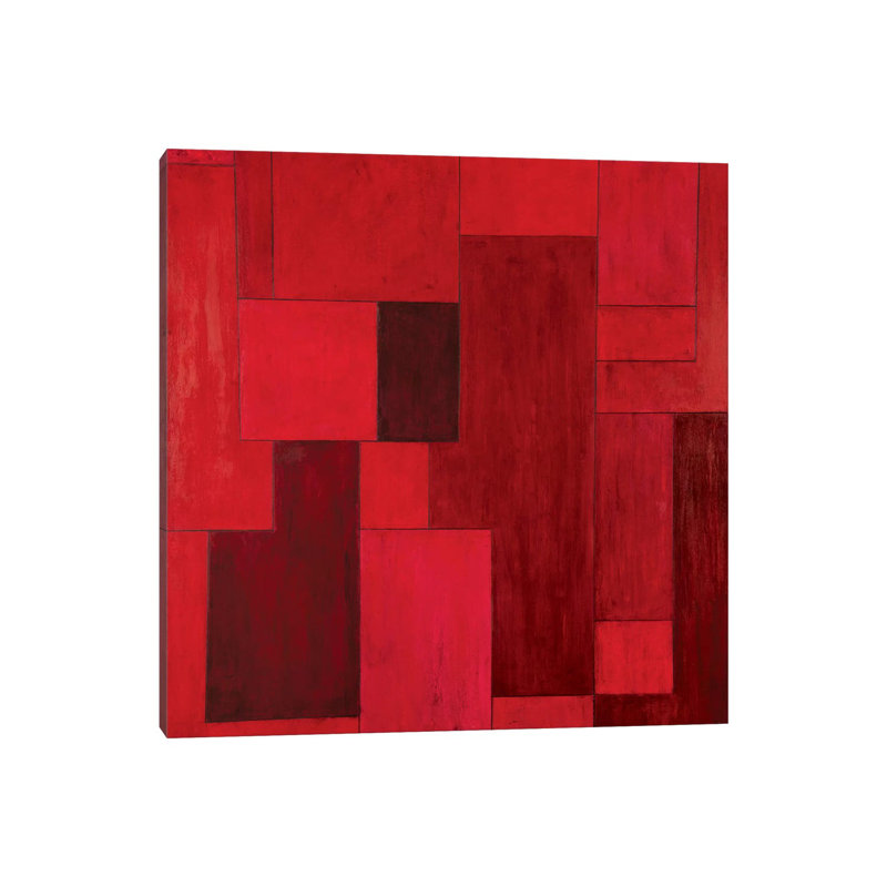 Red Zone by Stephen Cimini - Painting on Canvas, Wrapped Canvas, 45.72cm H x 45.72cm W x 1.91cm D
