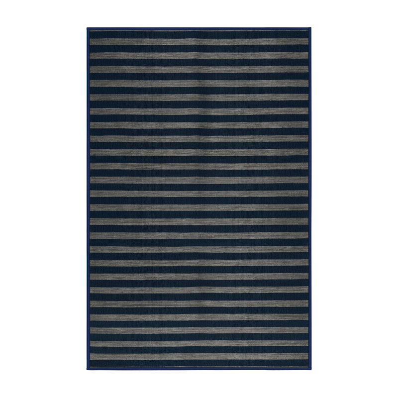Tapis gris à rayures horizontales lavable à la machine, Tapis de couloir 2 pi x 4 pi