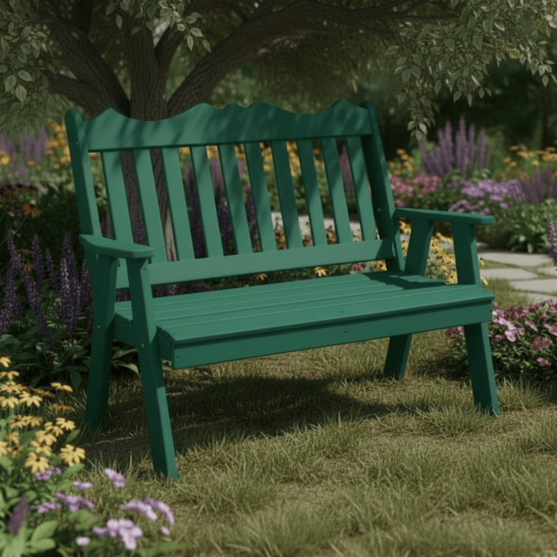  Banc de jardin en composite de polyester York, 5 pieds, bleu patriote, 5 PIEDS, Bleu patriote