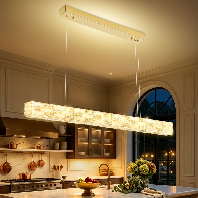 Luminaire suspendu rectangulaire moderne en cristal K9