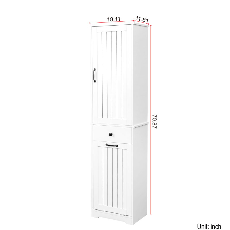 Armoire à linge blanche avec rangement pratique pour les vêtements souillés et les petits objets
