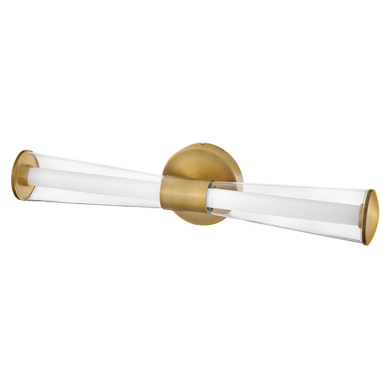 Elin 23" Integrated LED Bath Vanity Trumpet-Shaped Light Bar, Lacquered Brass