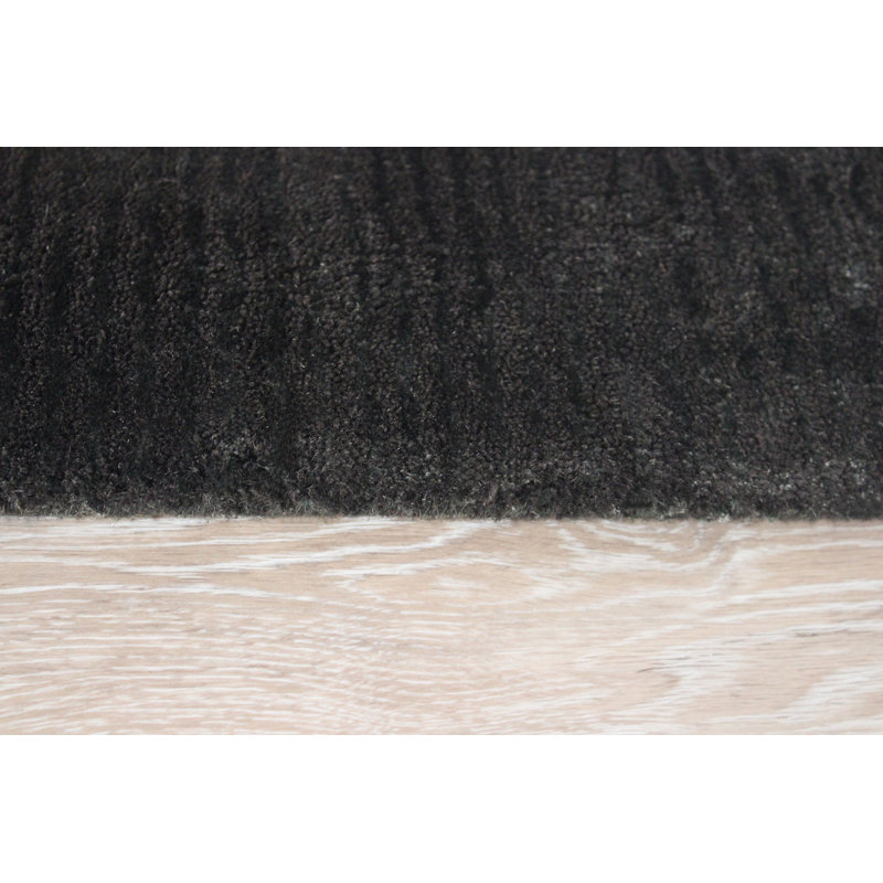 Tapis décoratif gris anthracite en laine Touffeté à la main 8 pi x 10 pi Brigg, Rectangle 8 pi x 10 pi