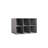 BirdRocK Home Linen Cube Organizer Shelf - 6 Storage Fabric Bins - Large Shelving Cubbies - Grey-1733780823