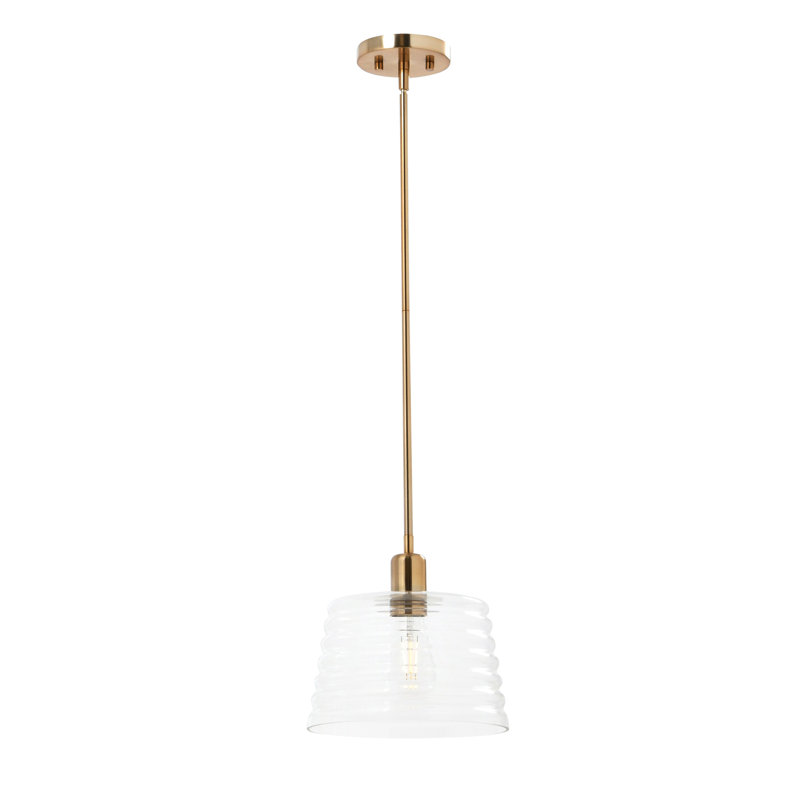 Luminaire suspendu empire 1 lumière avec détails en verre Daiten, Laiton