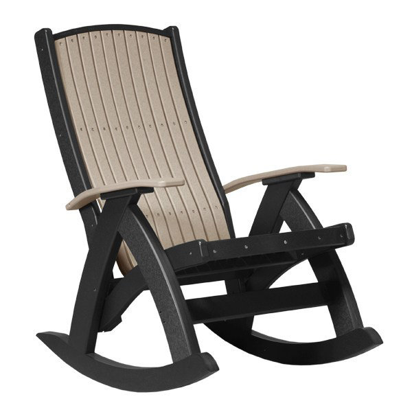 Fauteuil à bascule comfort Philippe, Bois vieilli / noir