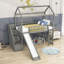 Lit mezzanine simple avec escalier de rangement et glissade-126982035