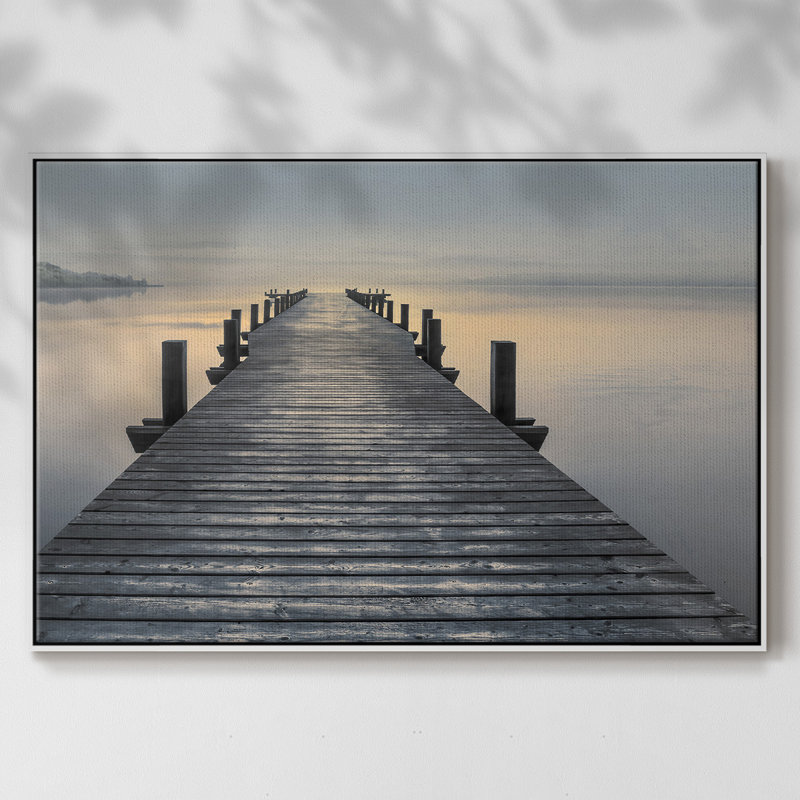 Sun Down, reproduction sur toile encadrée, H 25 po x l 37 po x P 2 po, Blanc