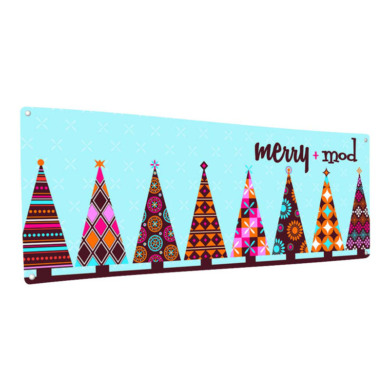 Merry Mod Christmas, H 11,5 po x l 31 po x P 0,04 po