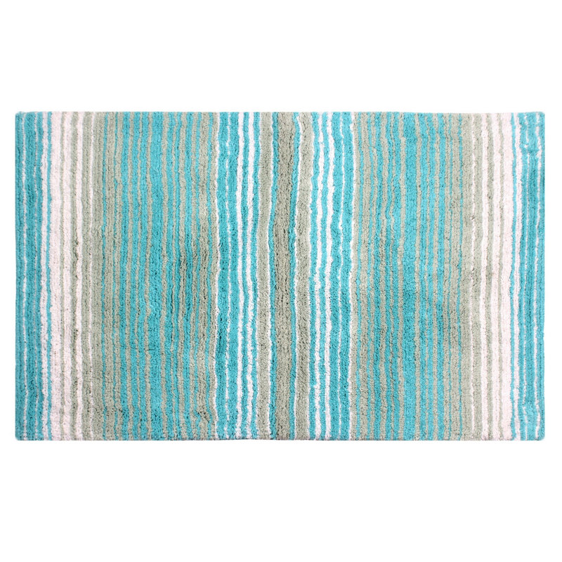 Griffie Plush 100 % Cotton Bath Rug, Single - 21" L x 34" W, Turquoise