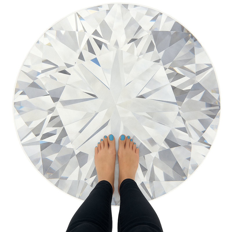 Geometric Area Rug in Ice