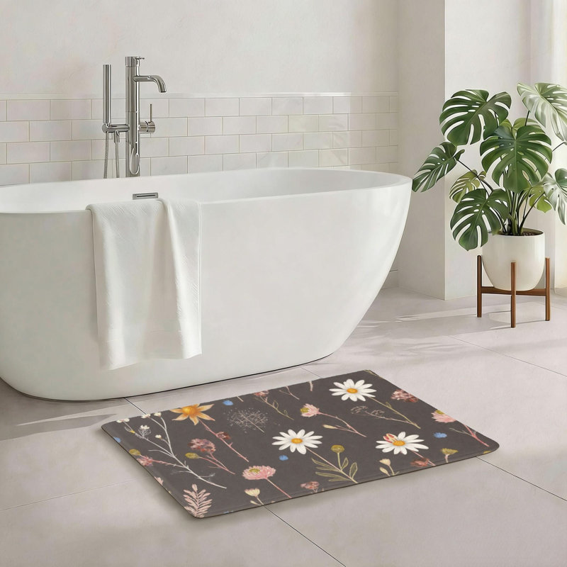 Tapis de salle de bain foncé 20 po x 32 po Wildflower