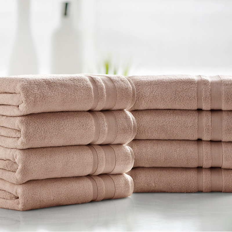 Ensemble de serviettes de bain en coton 8 pièces Kathy Ireland, Beige, 8
