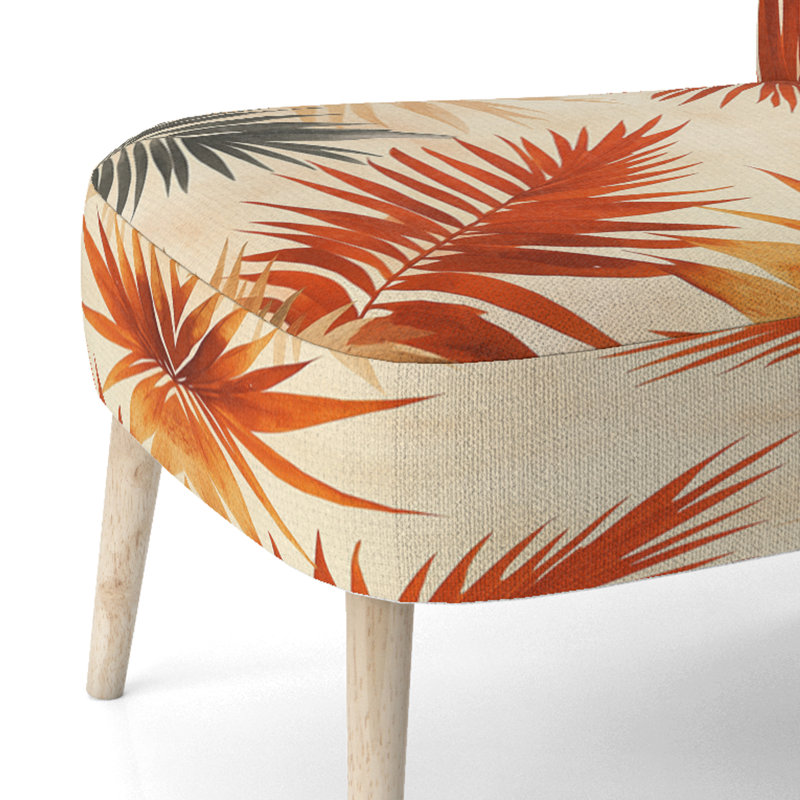 Chaise rembourrée Palm Trees - Chaise d'appoint en terre cuite Palm Vibes III, Chaise d'appoint sans accoudoirs