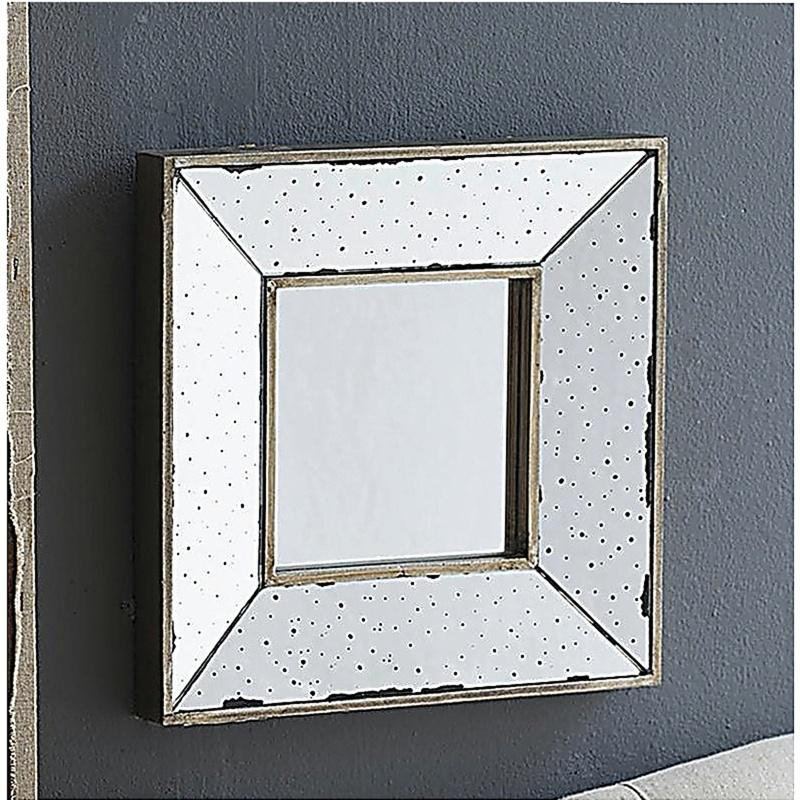 Miroir décoratif carré argenté 12 po x 12 po, salon, couloir d'entrée, bureau, chambre à coucher, miroir mural de couloir