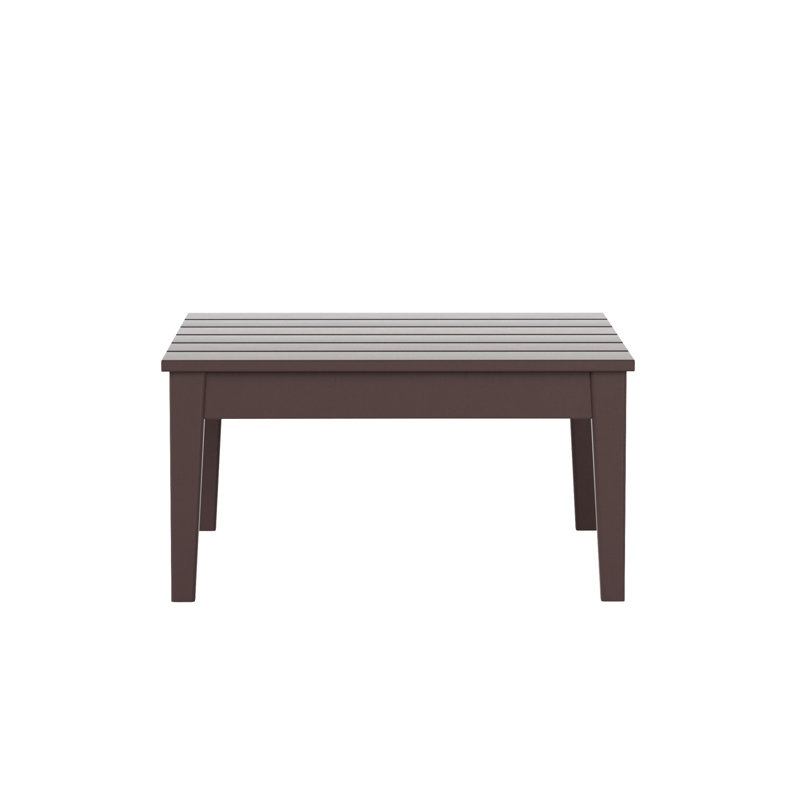 Joubert Outdoor Square HDPE Coffee Table, Dark Brown