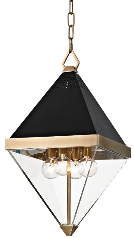Coltrane 4 - Light Pendant, Aged brass/Black textured