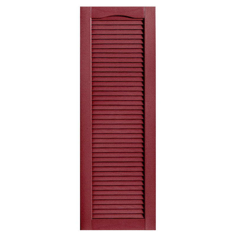 Paire de volets à persiennes cathédrale style pleine longueur ouverts, Canneberge, 16 po, 48 po