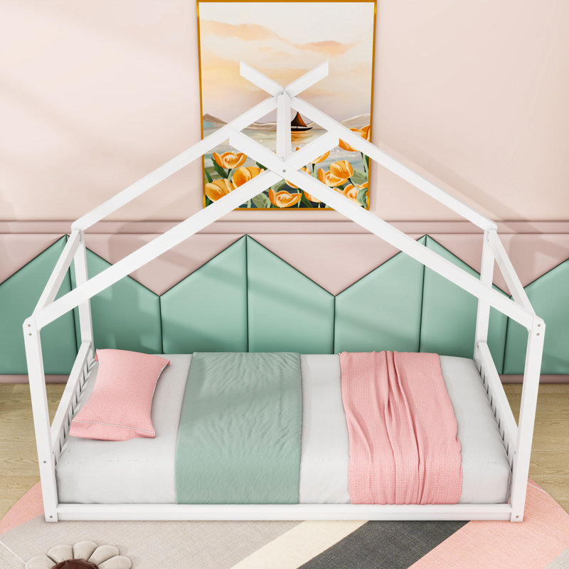 Lit House au design charmant, Simple, Blanc