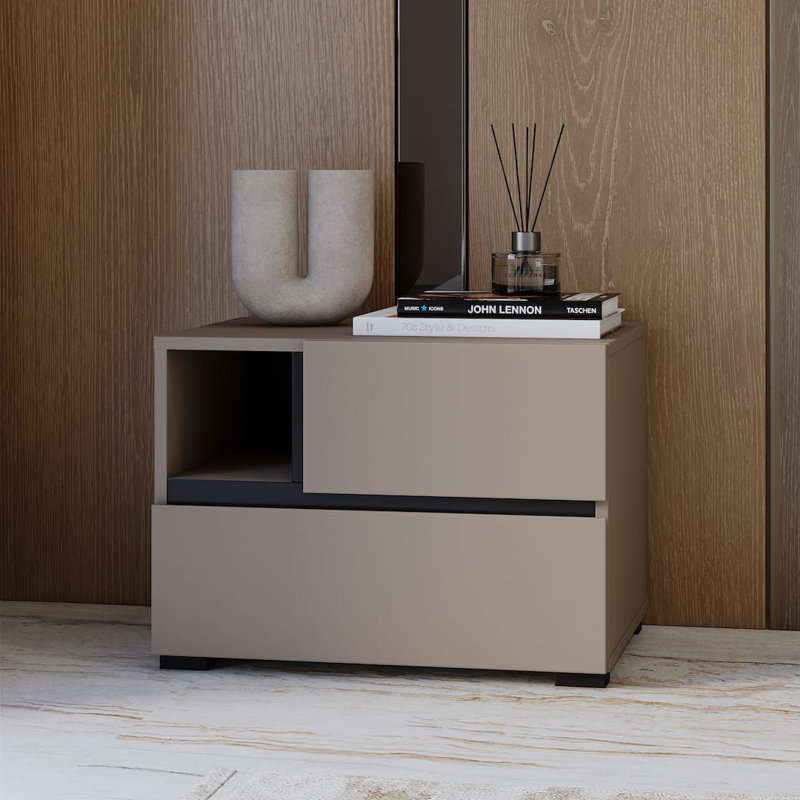 Shamond 55cm W Manufactured Wood Bedside Table, Congo