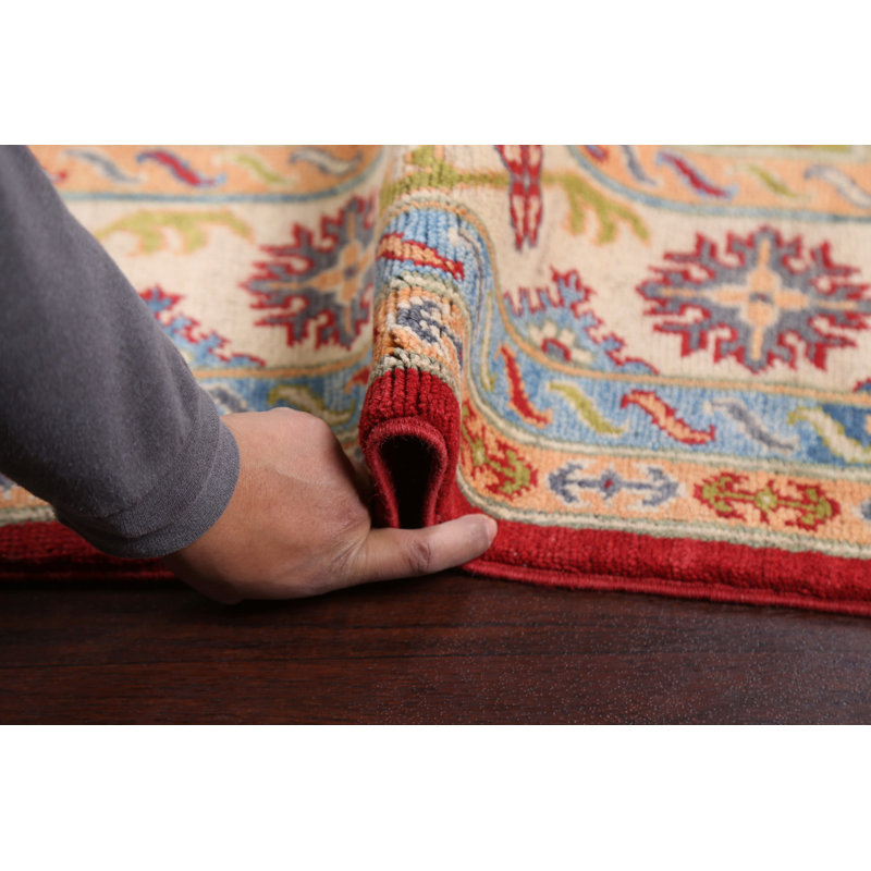 One-of-a-Kind 6'8" X 10'2" New Age Wool Area Rug in Red/Ivory/Green