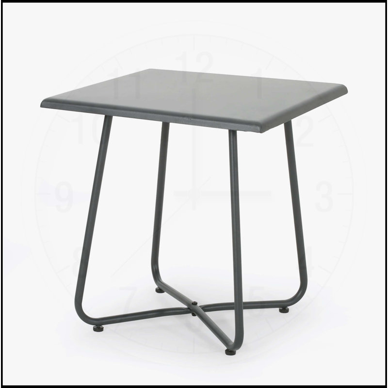 Stylish and Sturdy Steel Side Table with Symmetrical Design and Complementary Finish