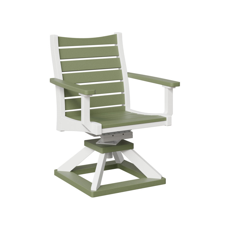 Berlin Gardens Bristol Swivel Rocker Dining Chair, White/Sage