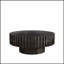 Table basse moderne noire minimaliste moderne, texture bois naturel, facile à assembler pour le salon et la salle à manger-675041288