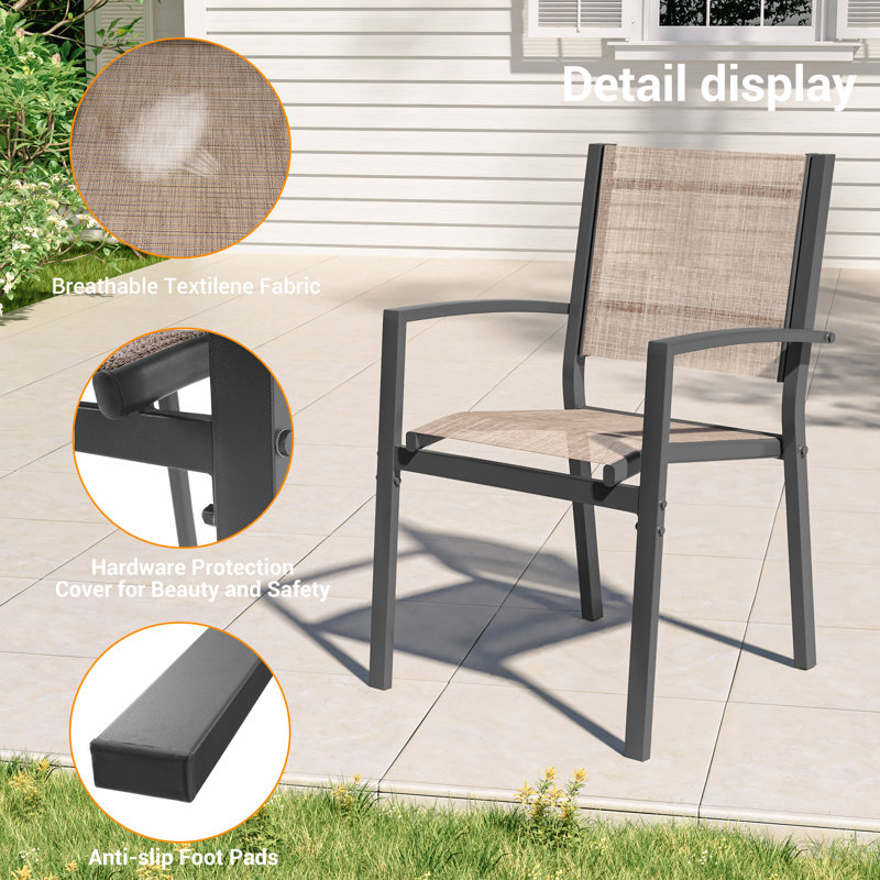 Chaise de patio (ensemble de 4), Taupe