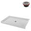 Base de douche rectangulaire en acrylique l 60 po x P 36 po, bonde en ABS incluse