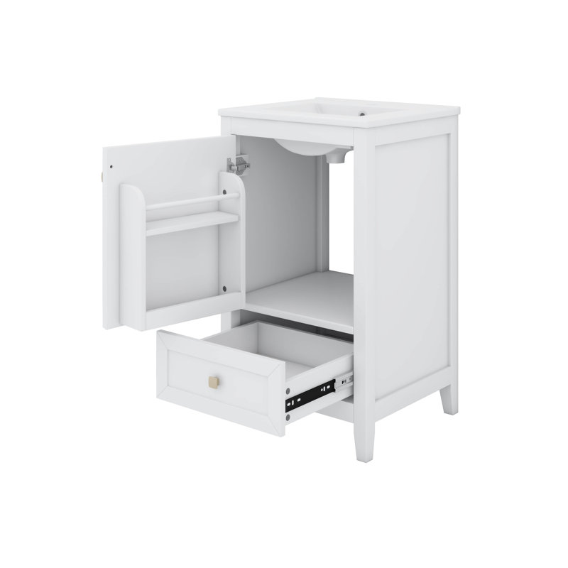 Organisez votre salle de bain avec ce meuble-lavabo de 20 po avec lavabo, Blanc