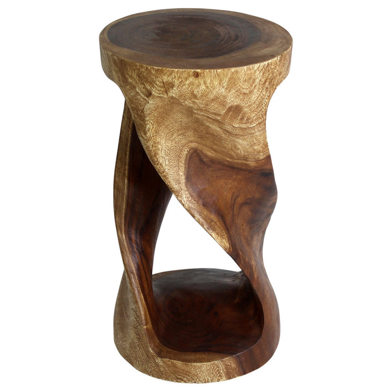 Table de bout cylindrique en bois massif, H 26 po x l 14 po x P 14 po