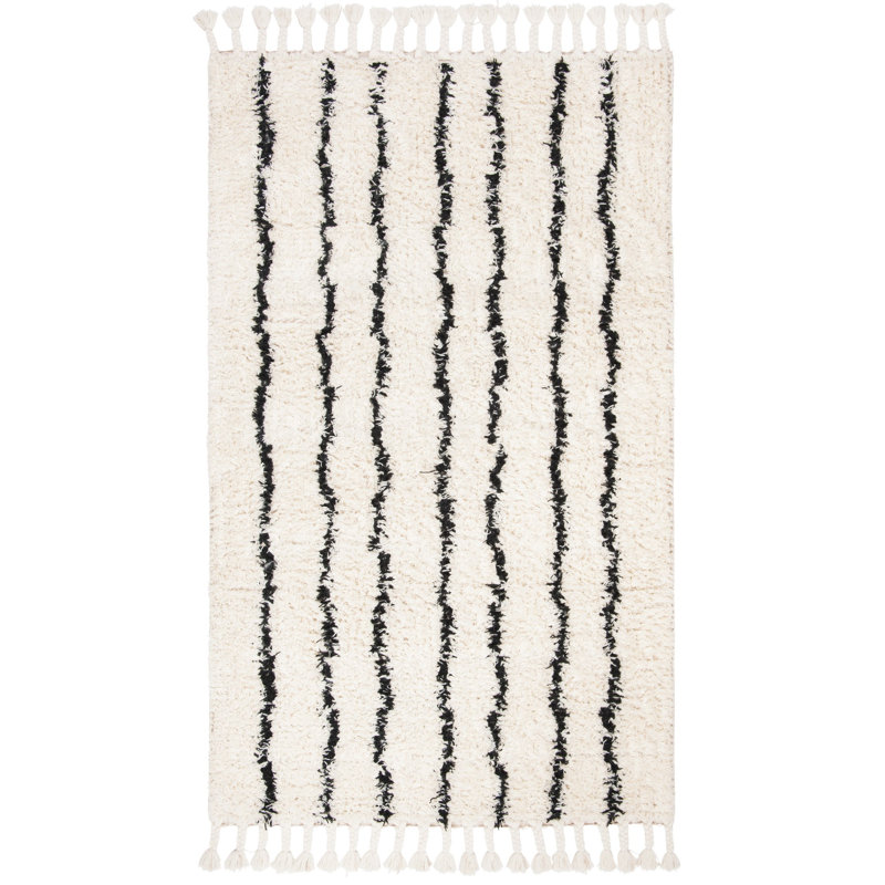 Aitkin Hand Woven Wool Geometric Rug, Rectangle 4' x 6'