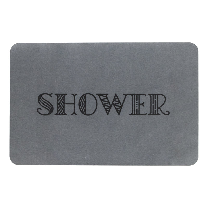 Non-Slip Bath Mat, Grey/Black