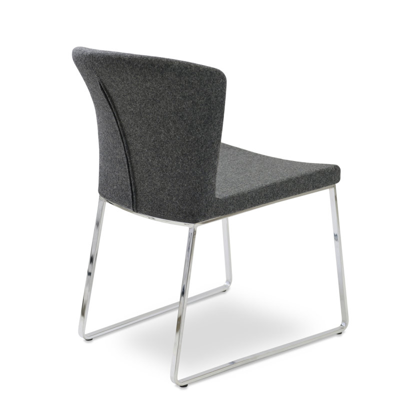 Capri Sled Solid Back Side Chair, Dark Gray
