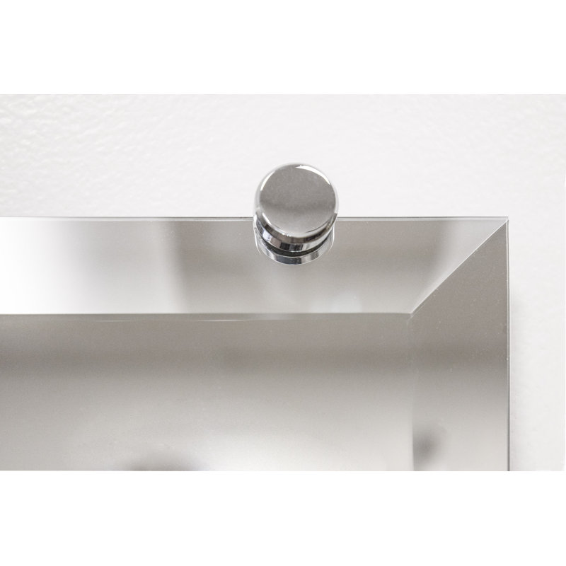 Mansell Beveled Frameless Wall Mirror, 70" H x 36" W, Chrome